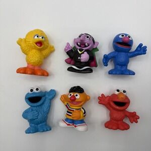 Sesame Street Workshop 3" Mix Lot of 6 Cake Topper Toy Figures 2013- 2018 Hasbro